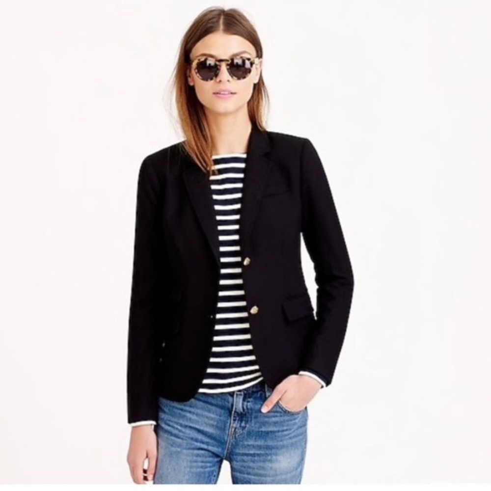 J.Crew Schoolboy Blazer, Black, Size 8